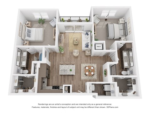 B3 Floor Plan at Aurora Watson Branch, Mansfield, TX, 76063